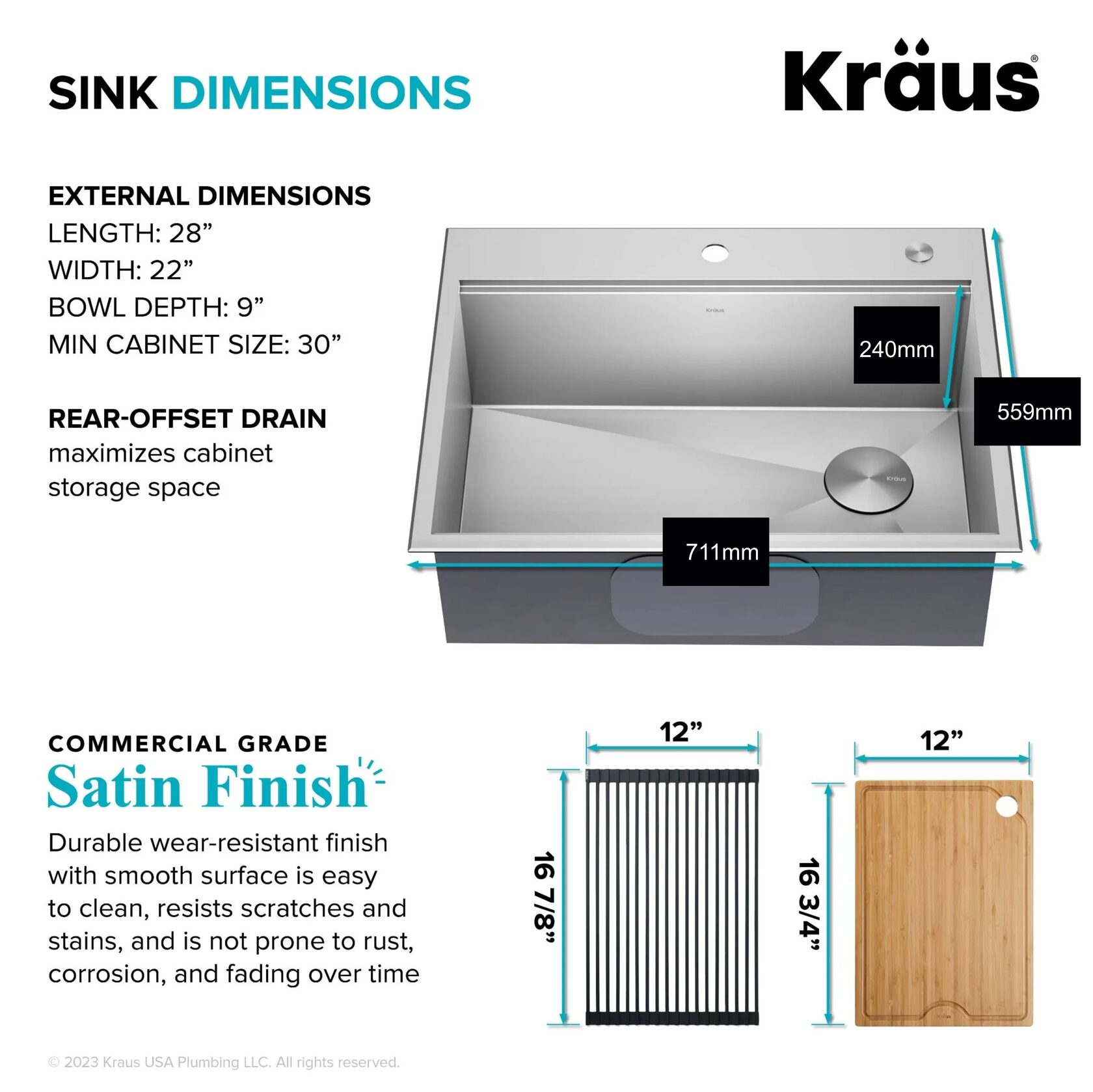 Кухонна мийка Kraus KWT310-28 - изображение 5