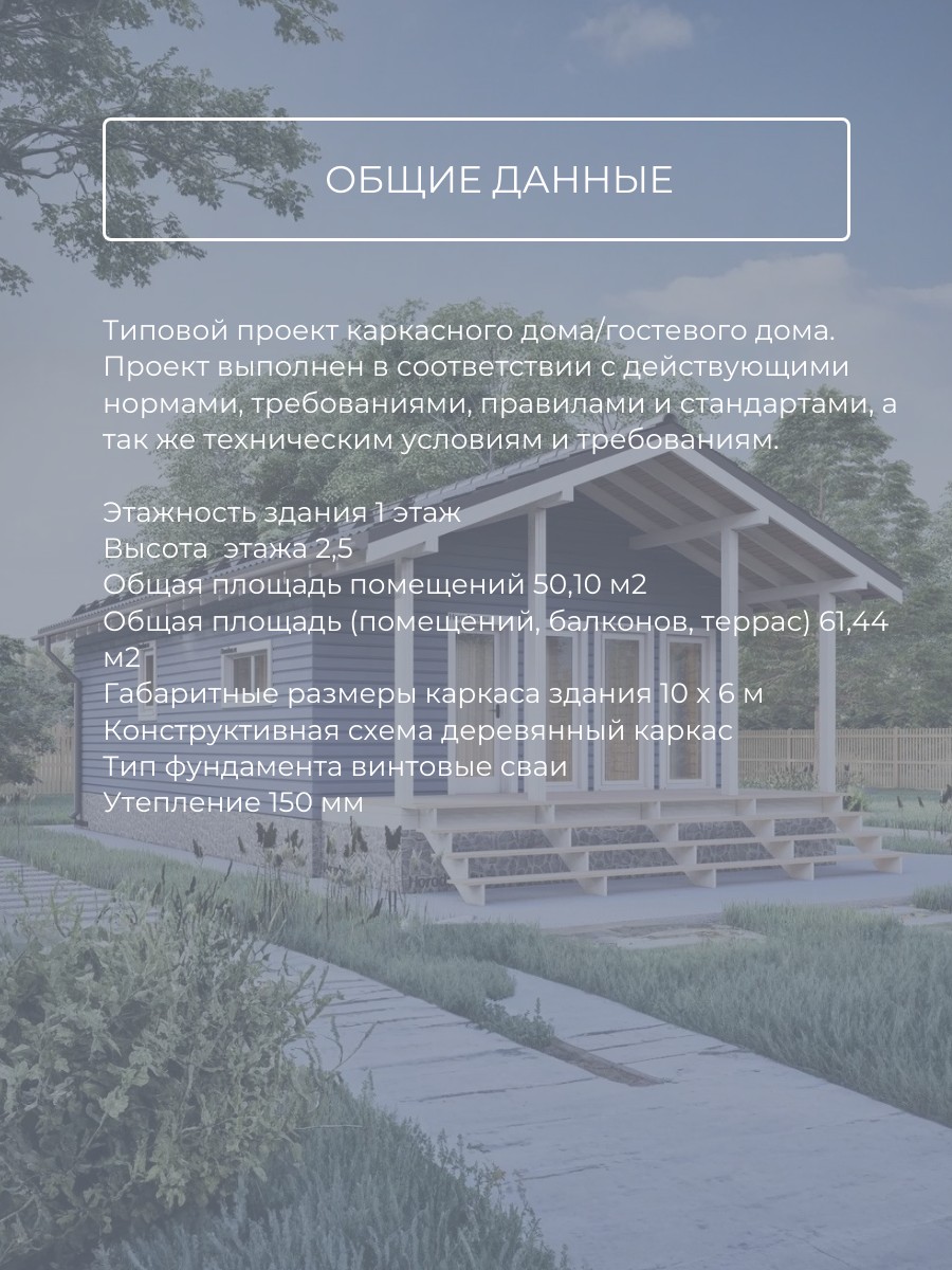 Проект дома 50 м2 / Каркасник / 1 этаж / — фото 7