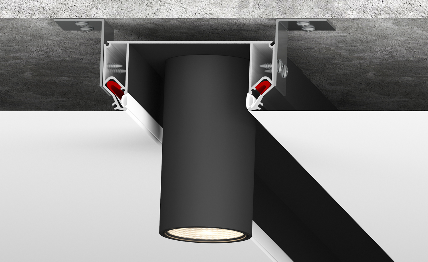 Профиль Flod для создания декоративных ниш натяжном потолке алюминий черный Denkirs DK5850-BK DK5850-BK