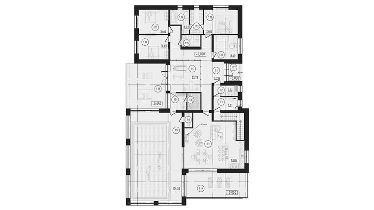 Планировка 2 этажа дома Современный КВ-470, 470 м²— Премиум Хаус