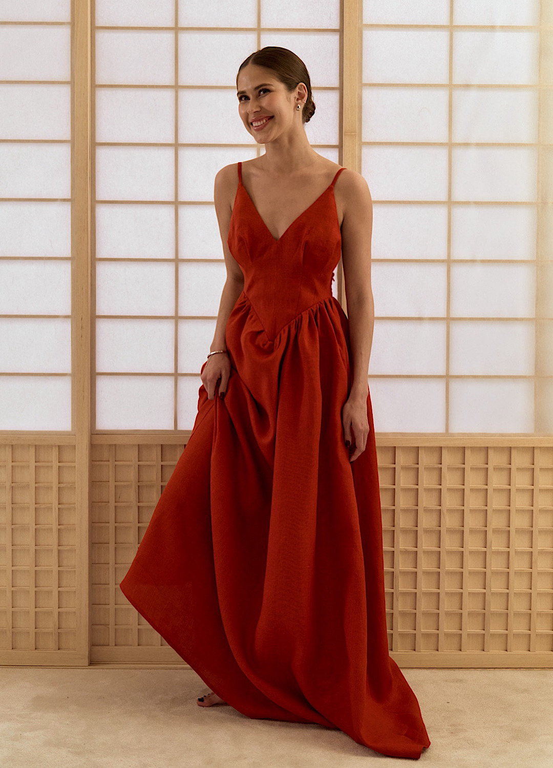 

Платье Teresa изо льна - Красное, Red velvet;красный