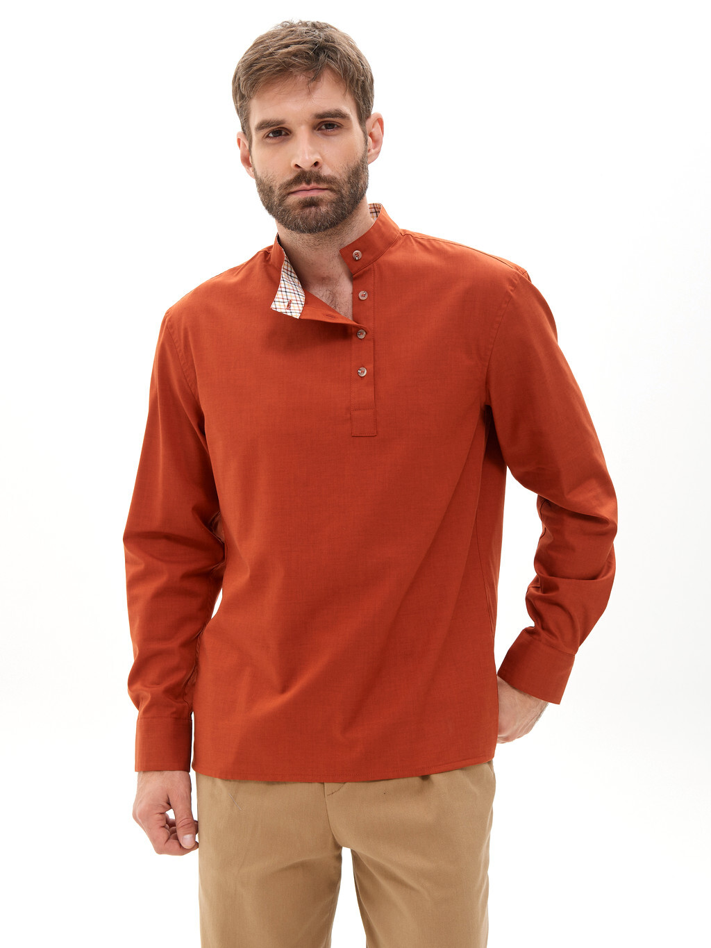 Косоворотка терракотовая с шерстью