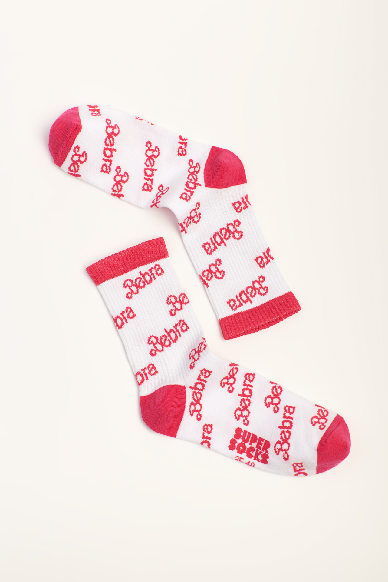 Носки SUPER SOCKS с надписью Bebra, белый