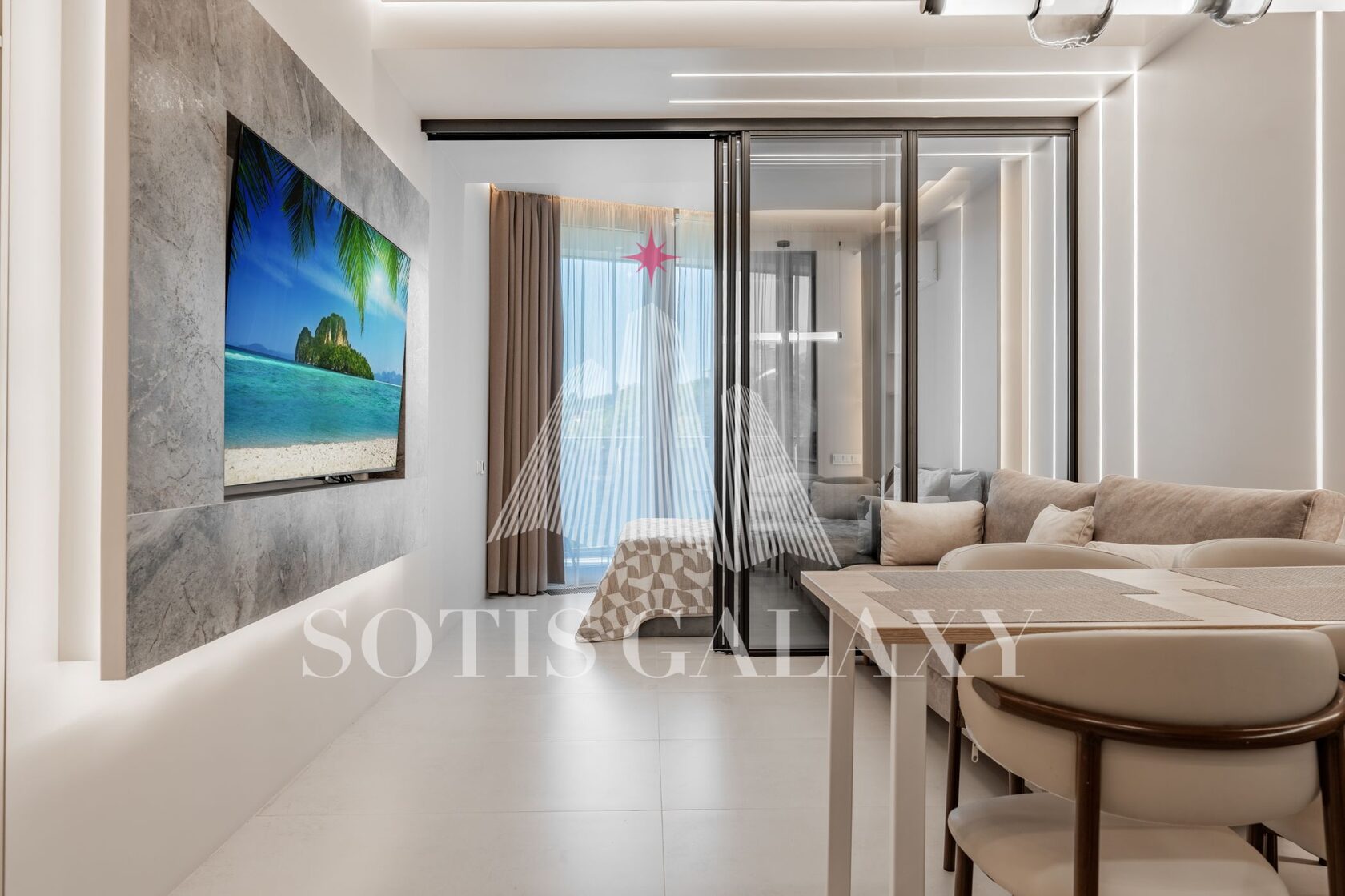 Студия 35 м² · вид на море и город Сан-Сити Сочи аренда