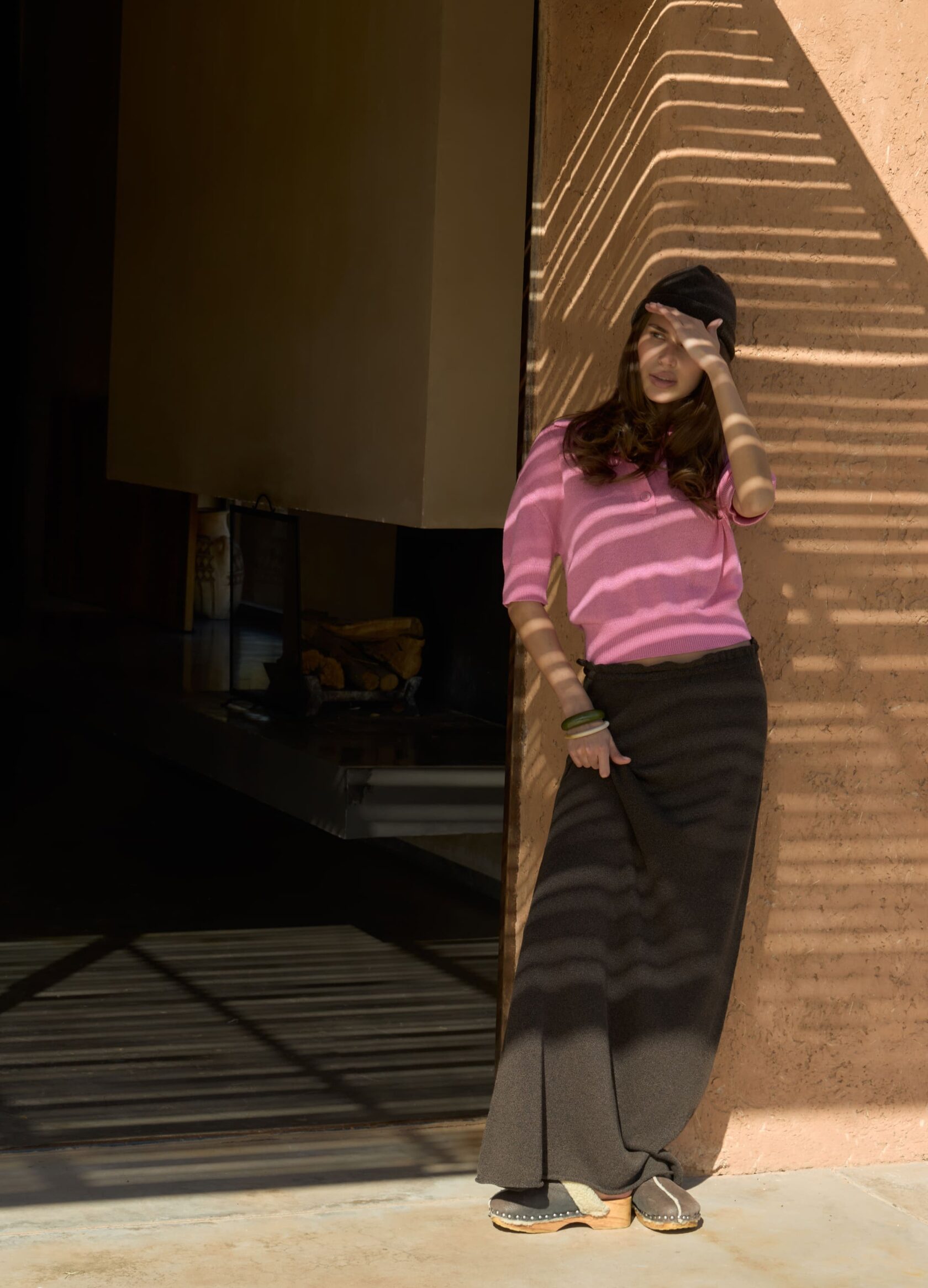 

Льняной джемпер-поло - Розовый, Lady pink;розовый