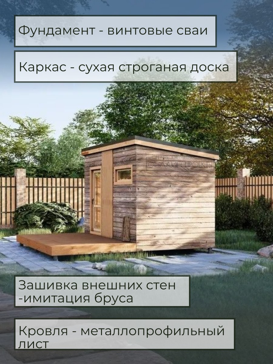 4х2,34 м / Баня/Каркас / 102 листа / OPB — фото 5