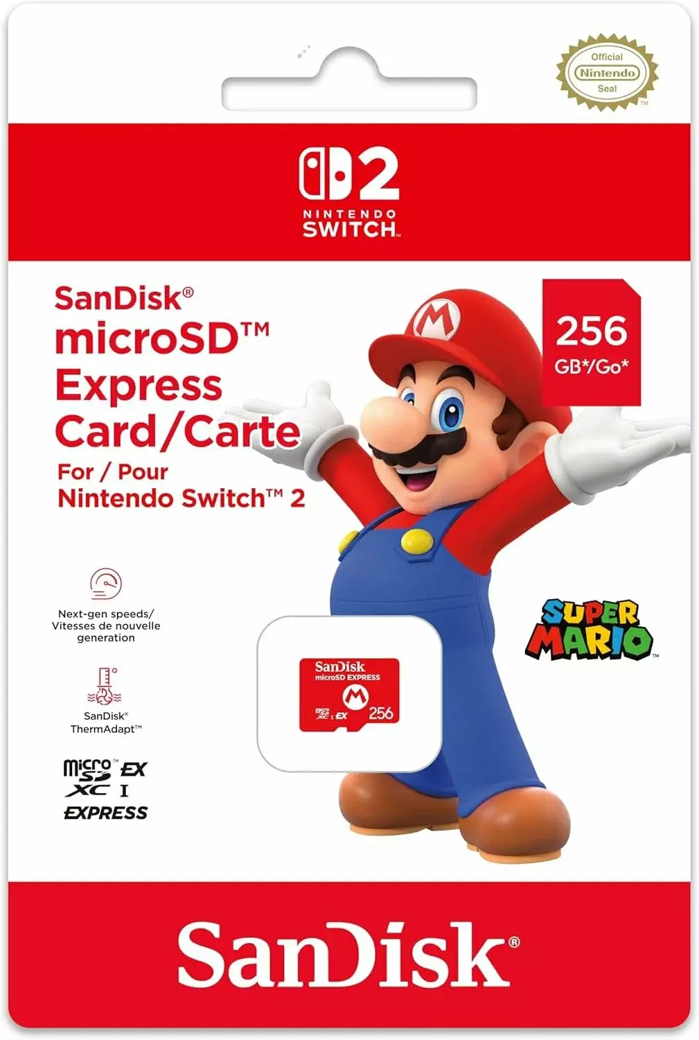 Карта памяти для Nintendo Switch 2 SanDisk MicroSD Express Card на фотографии из каталога MainMarket