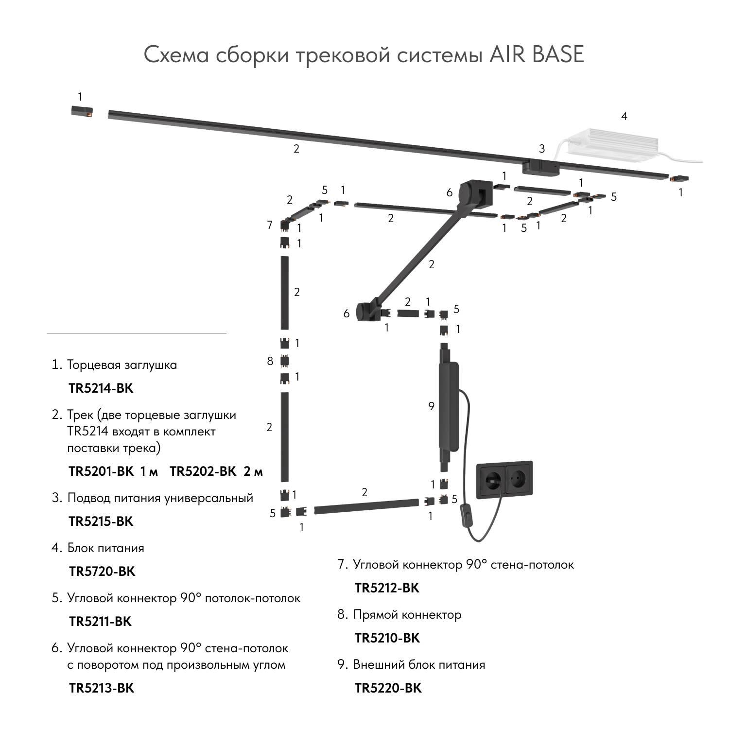 TR5220-BK Внешний блок питания для трека Air, серия Base, 150W, 48V DC, IP20, черный, алюминий - вид 5