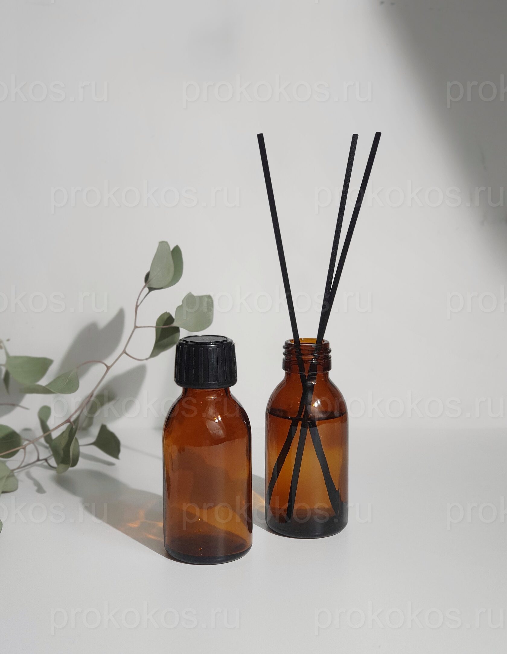 Флакон для диффузора с чёрной крышкой