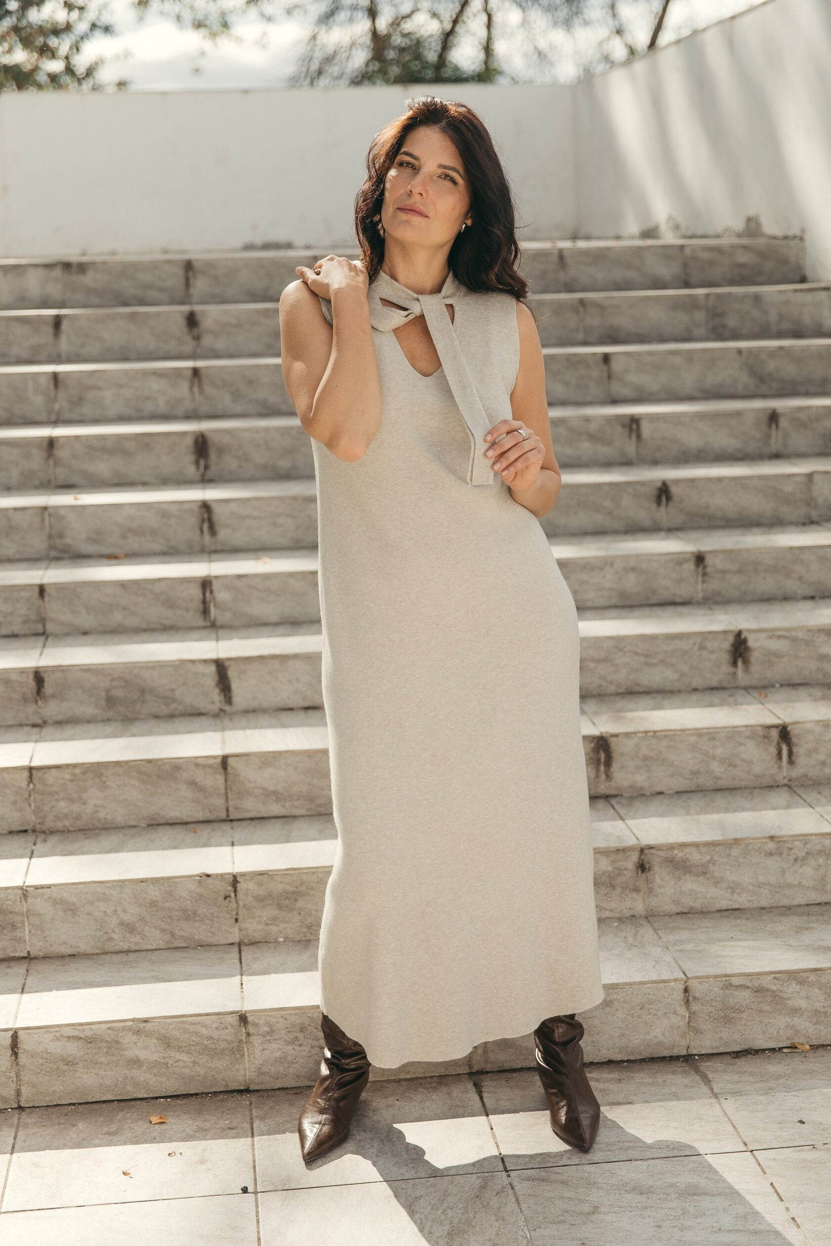 Платье «Вторая кожа» с воротом