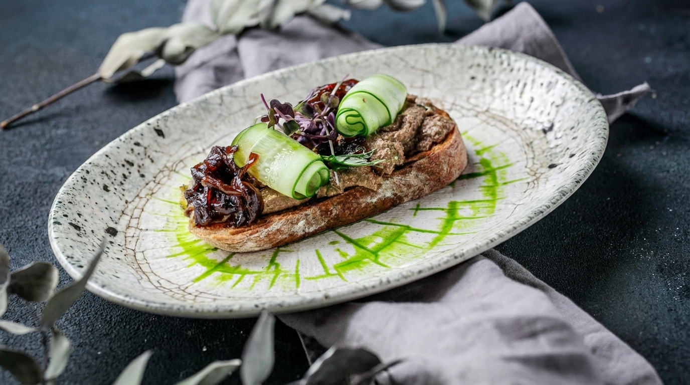 Брускетта с куриным паштетом