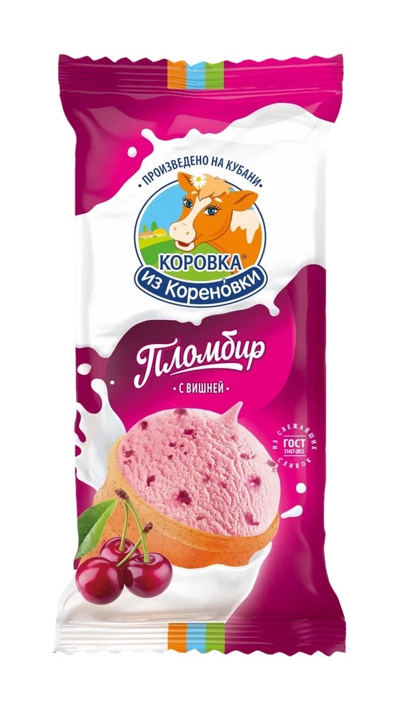 Мороженое из кореновки с вишней. Канди бычки и коровки 15г.