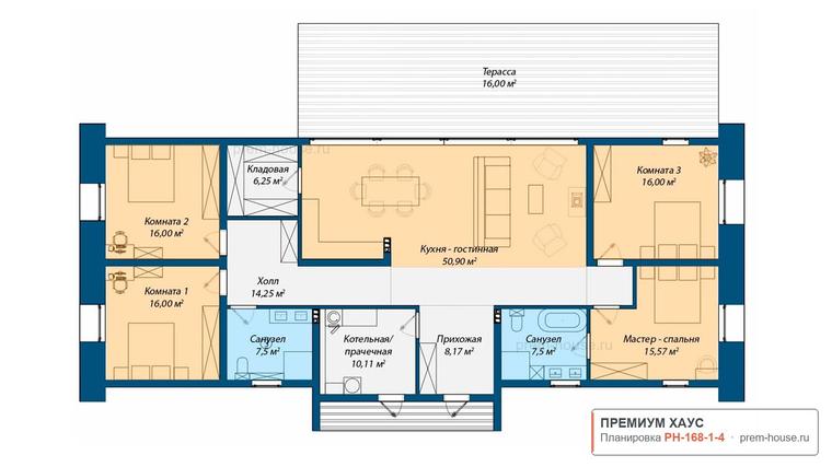 Планировка дома Барнхаус ГС-168, 168 м²— Премиум Хаус