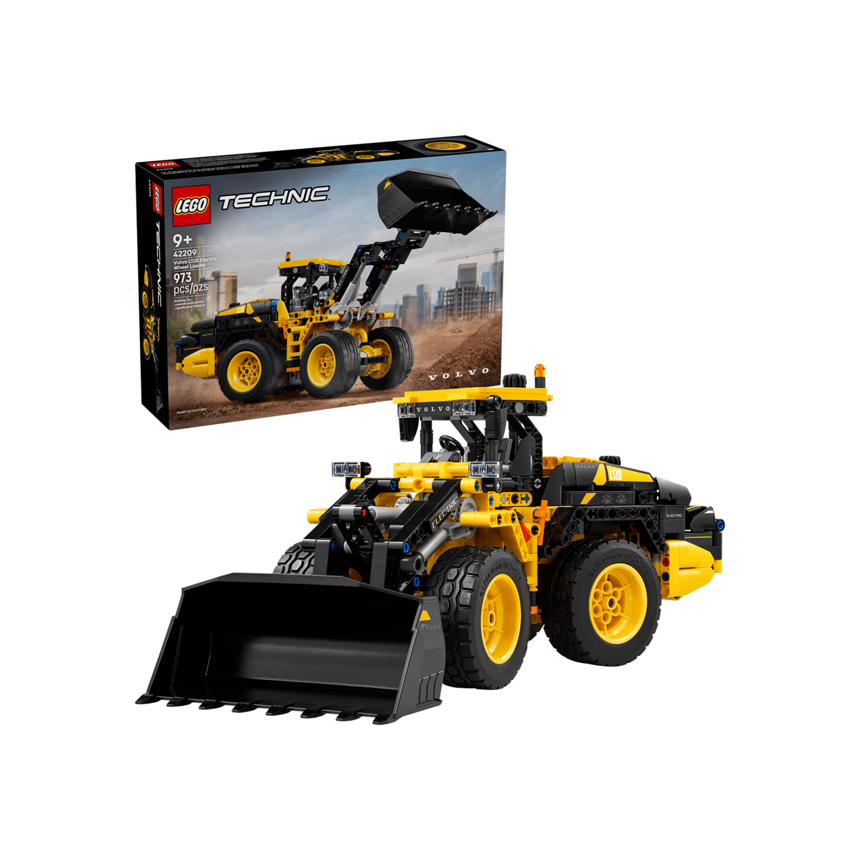 LEGO Technic Volvo L120 Electric Wheel Loader 42209, фронтальный погрузчик