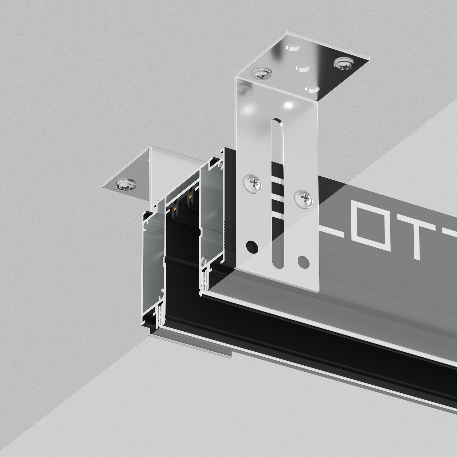 TR2014-BK Профиль-трек SLOTT for DENKIRS SMART, для натяжных потолков, 2 м, алюминий, черный - вид 4