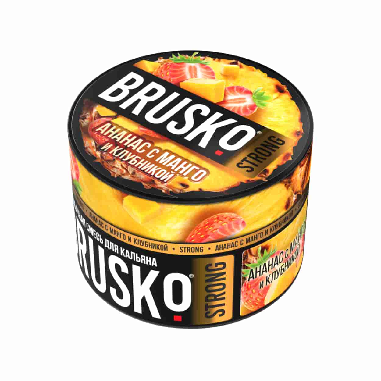 Бестабачная смесь BRUSKO Strong 50 гр. - Ананас с <b>манго</b> и клубникой.