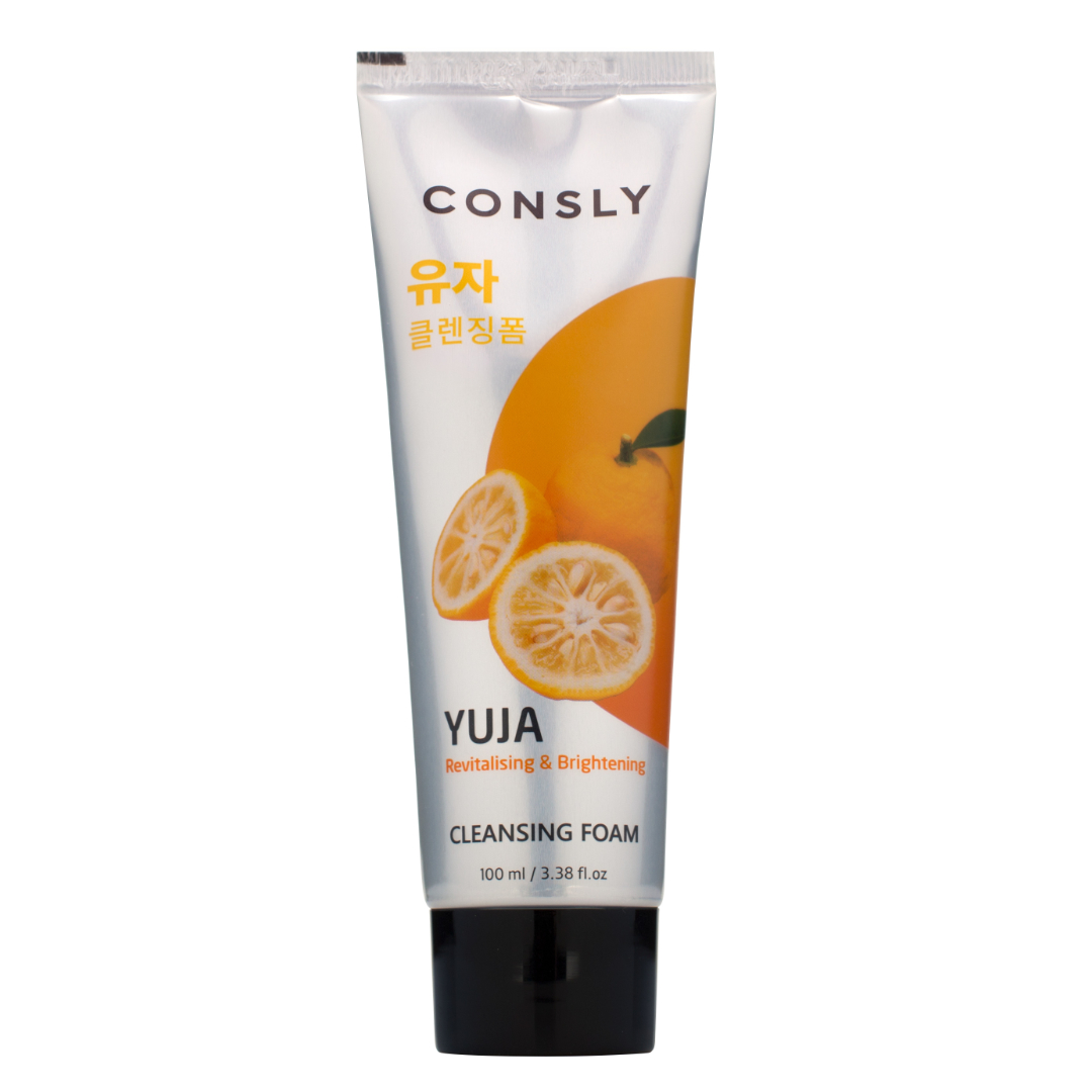 Consly умывание. CONSLY Cleansing Foam. Пенка для умывания с экстрактом юдзу citron-c Cleansing Foam, 100мл. Пенка для умывания отшелушивающая с Aha, BHA, pha кислотами, 120мл, CONSLY. Пенка для умывания с юдзу корейская косметика.