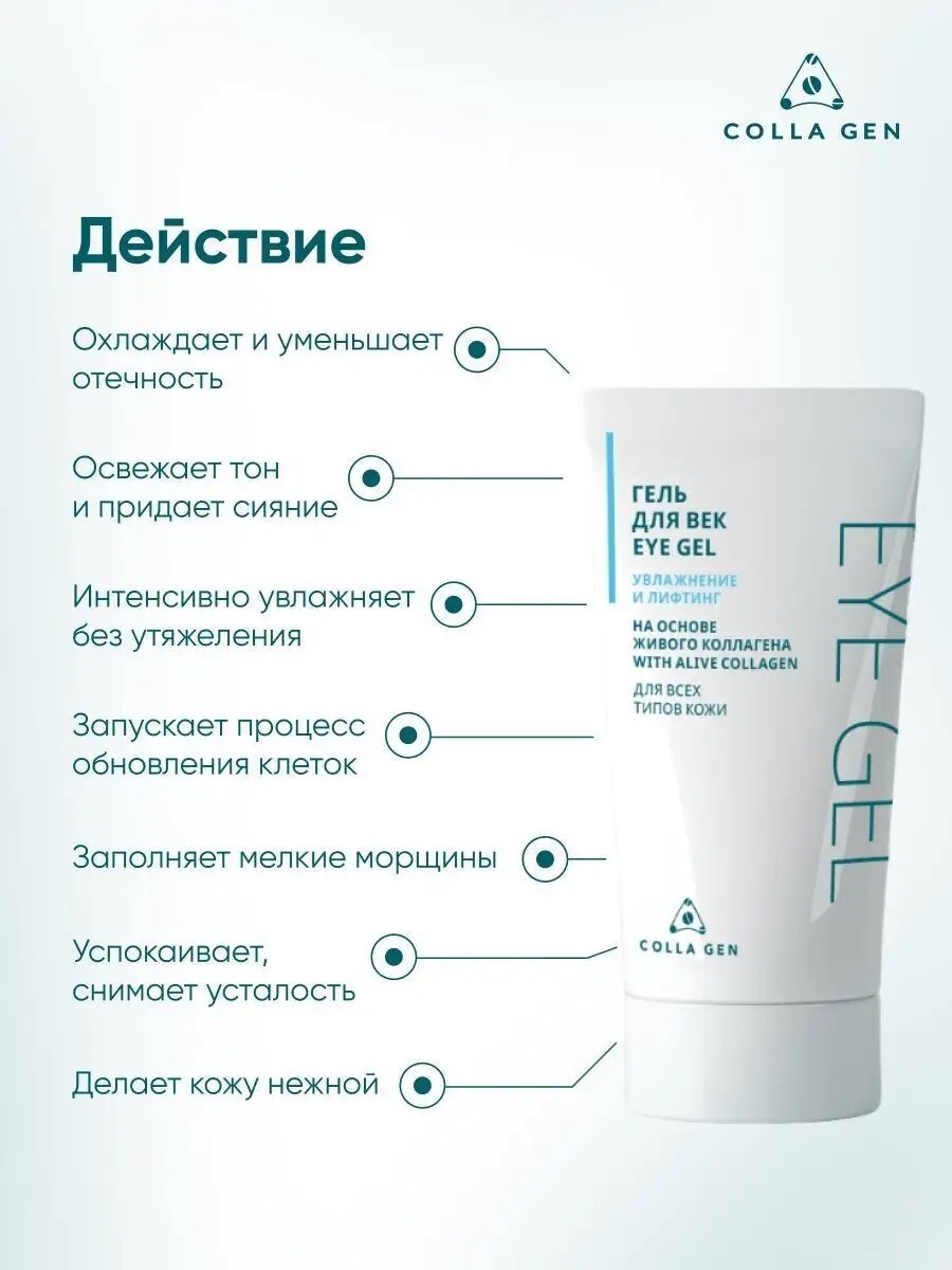 Гель для век на основе живого коллагена, 30 мл - COLLA GEN