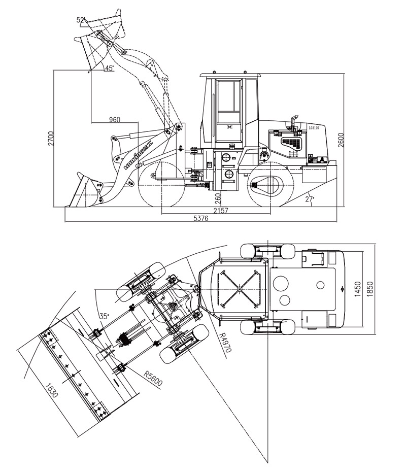 Схема и габариты Lonking CDM810
