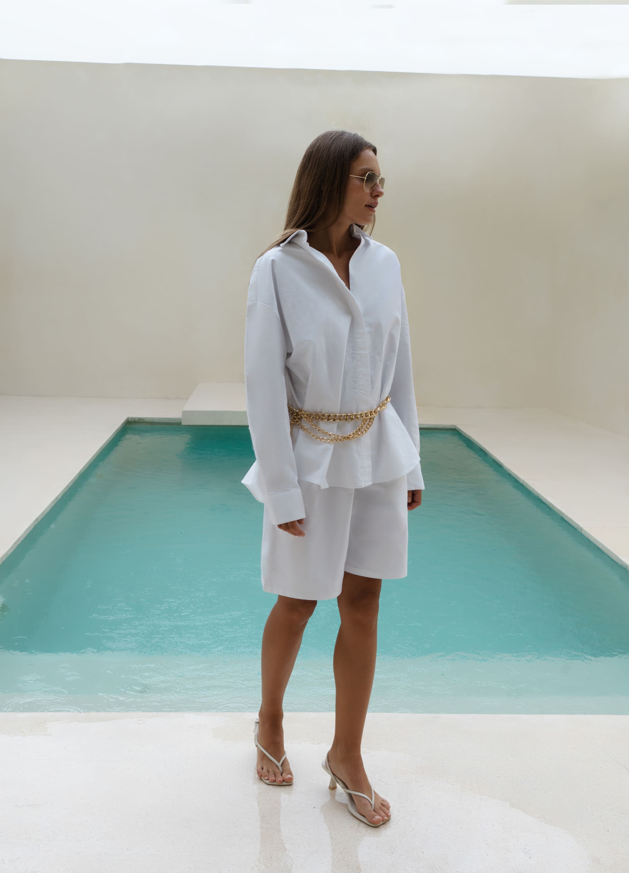 

Костюм Hamptons: рубашка + шорты - Белый, Diamond white;белый