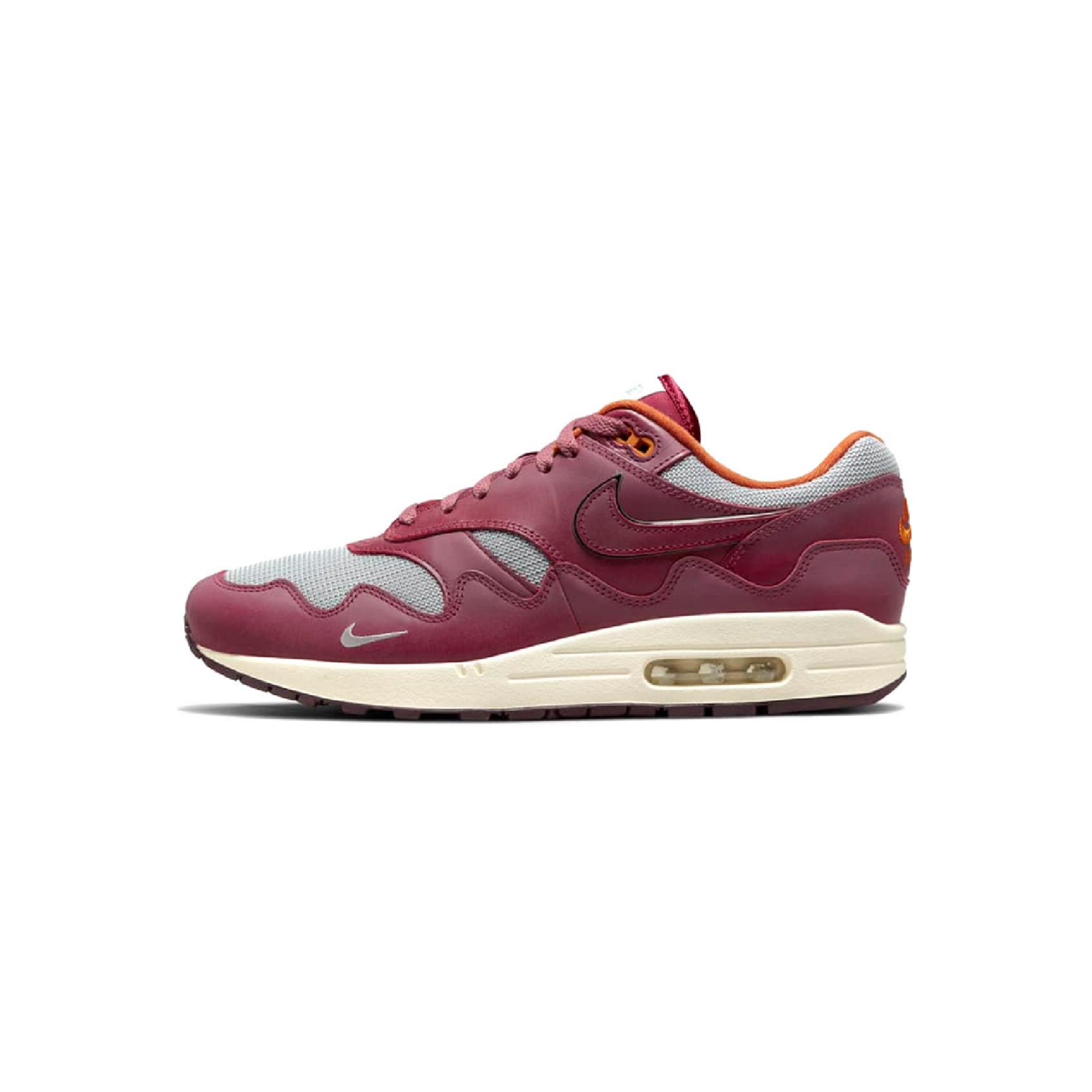 Кроссовки Air Max 1 x Patta Night Maroon, бордовые