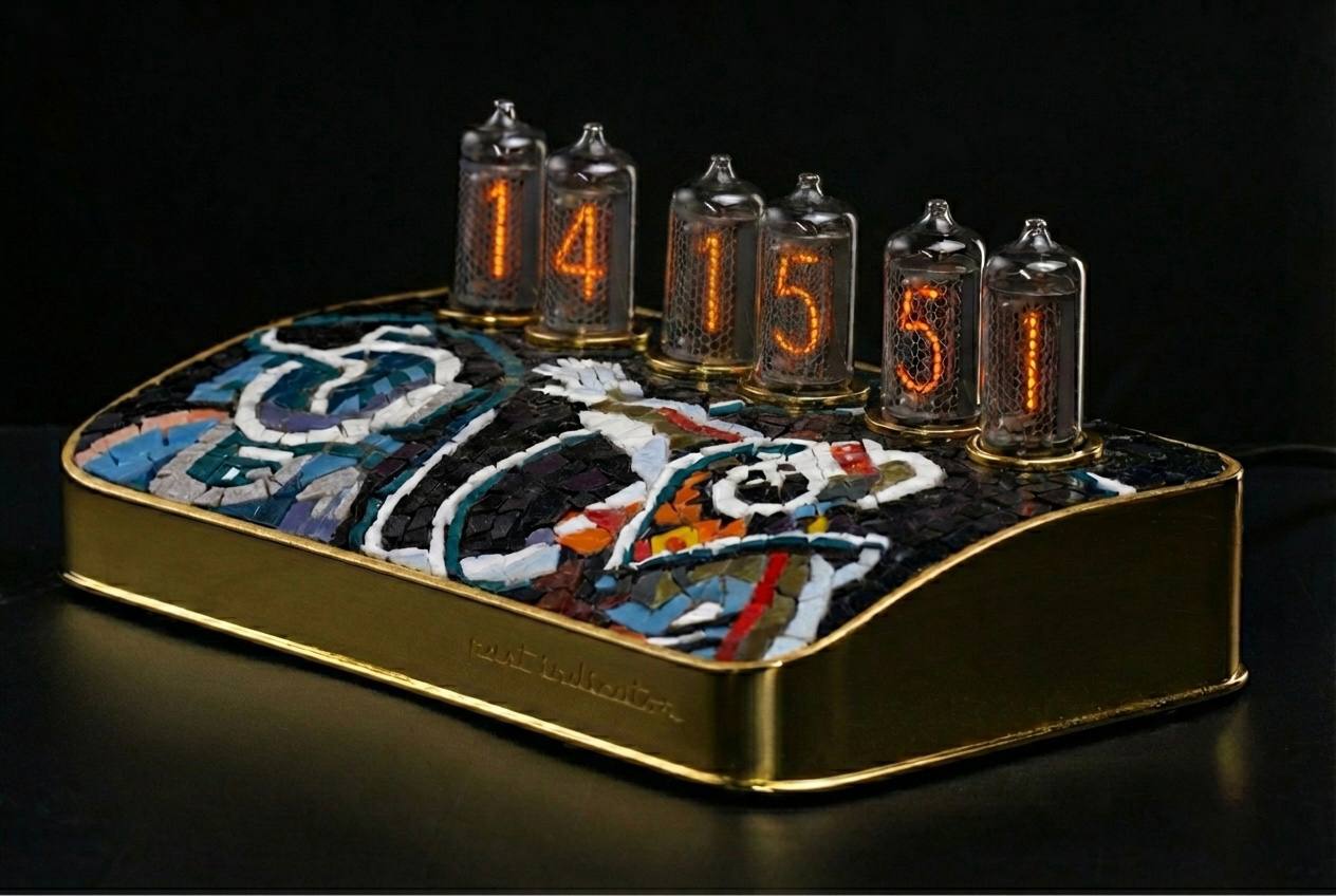 Salut-M: Gold nixie tube clock