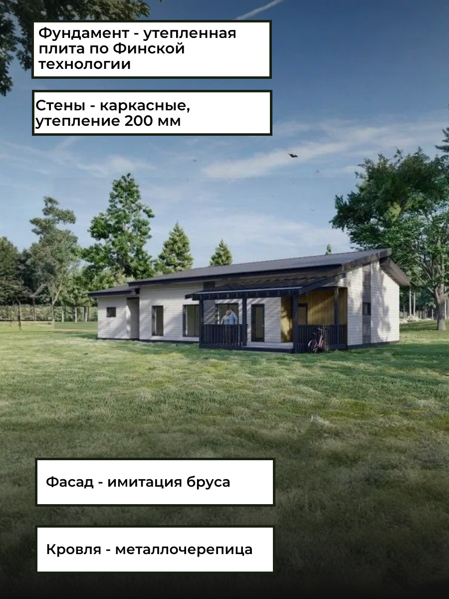 Проект дома 109 м2 / Каркасник / 1 этаж  — фото 5