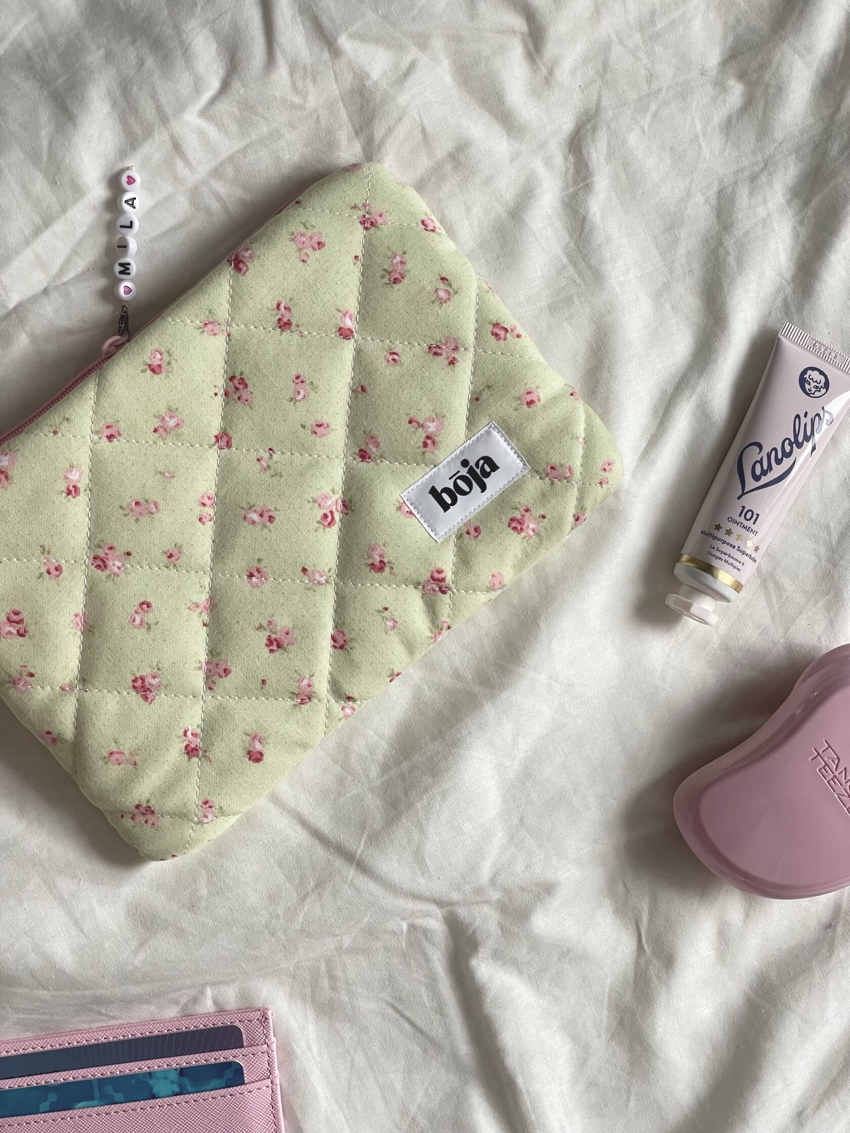 Косметичка плоская с принтом Pistachio Mousse