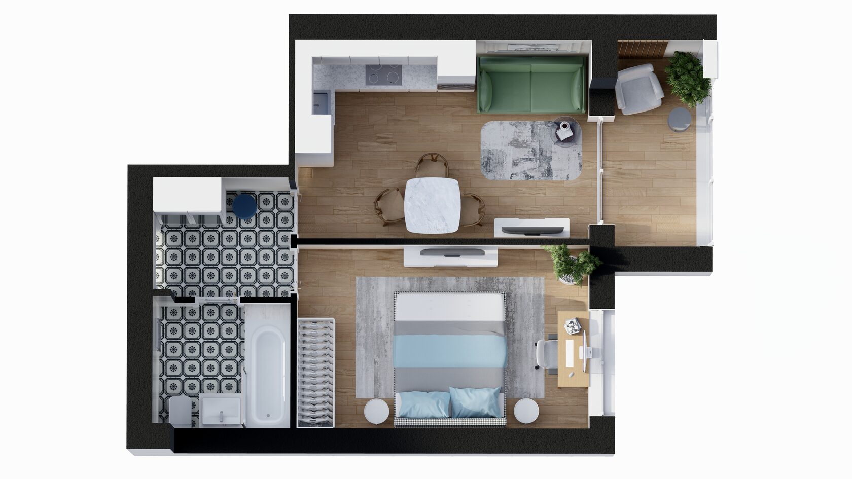 Планировка 1-комн. 3