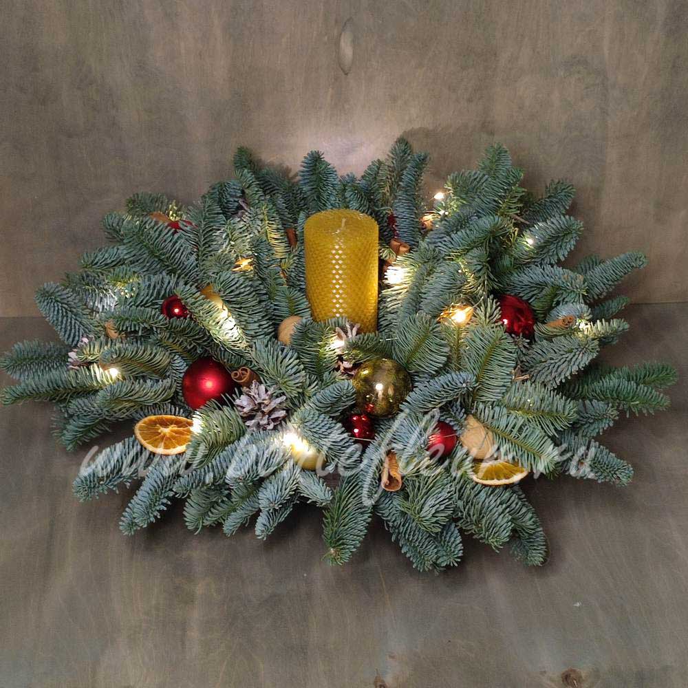 Хвойная корзина на Новый год