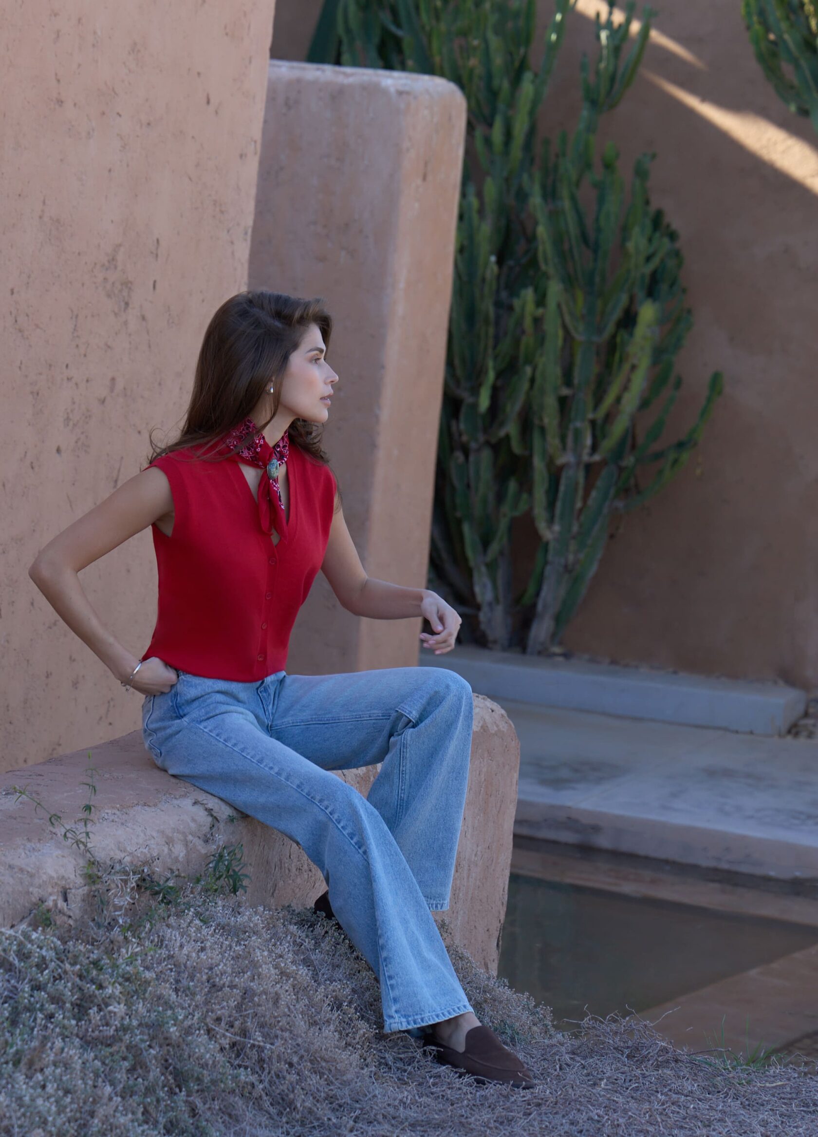 

Жилет Clear из мерсеризованного хлопка - Красный, Red rose;красный