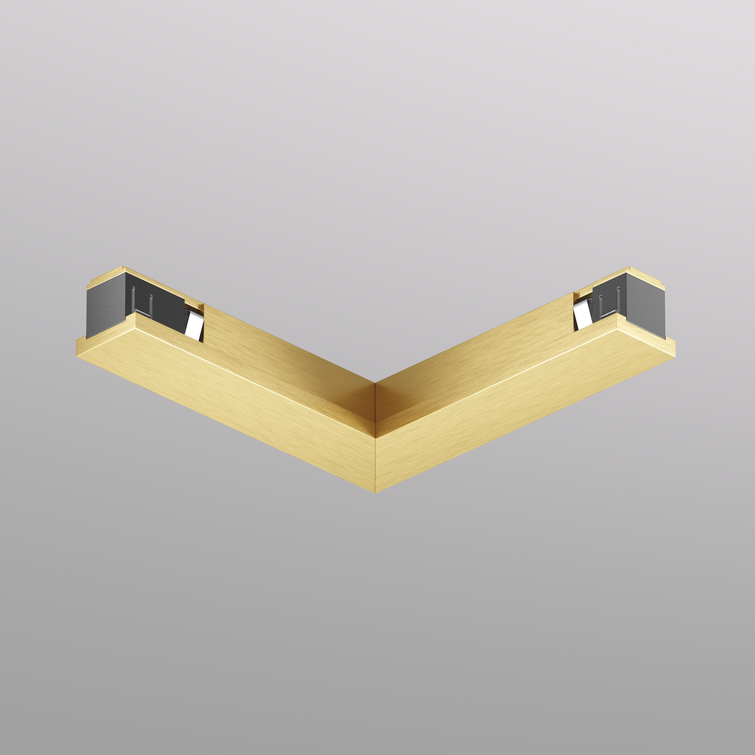 TR5723-SB Электрический коннектор для трека SHINE BASE 90° потолок-потолок, сатинированная латунь, алюминий - вид 1