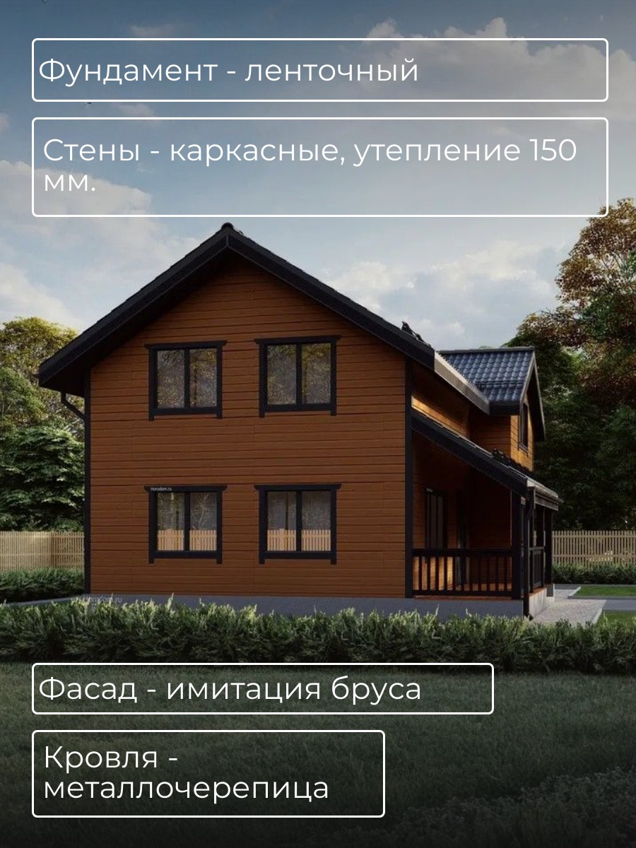 Проект дома 110 м2 / Каркасник / 2 этажа — фото 6