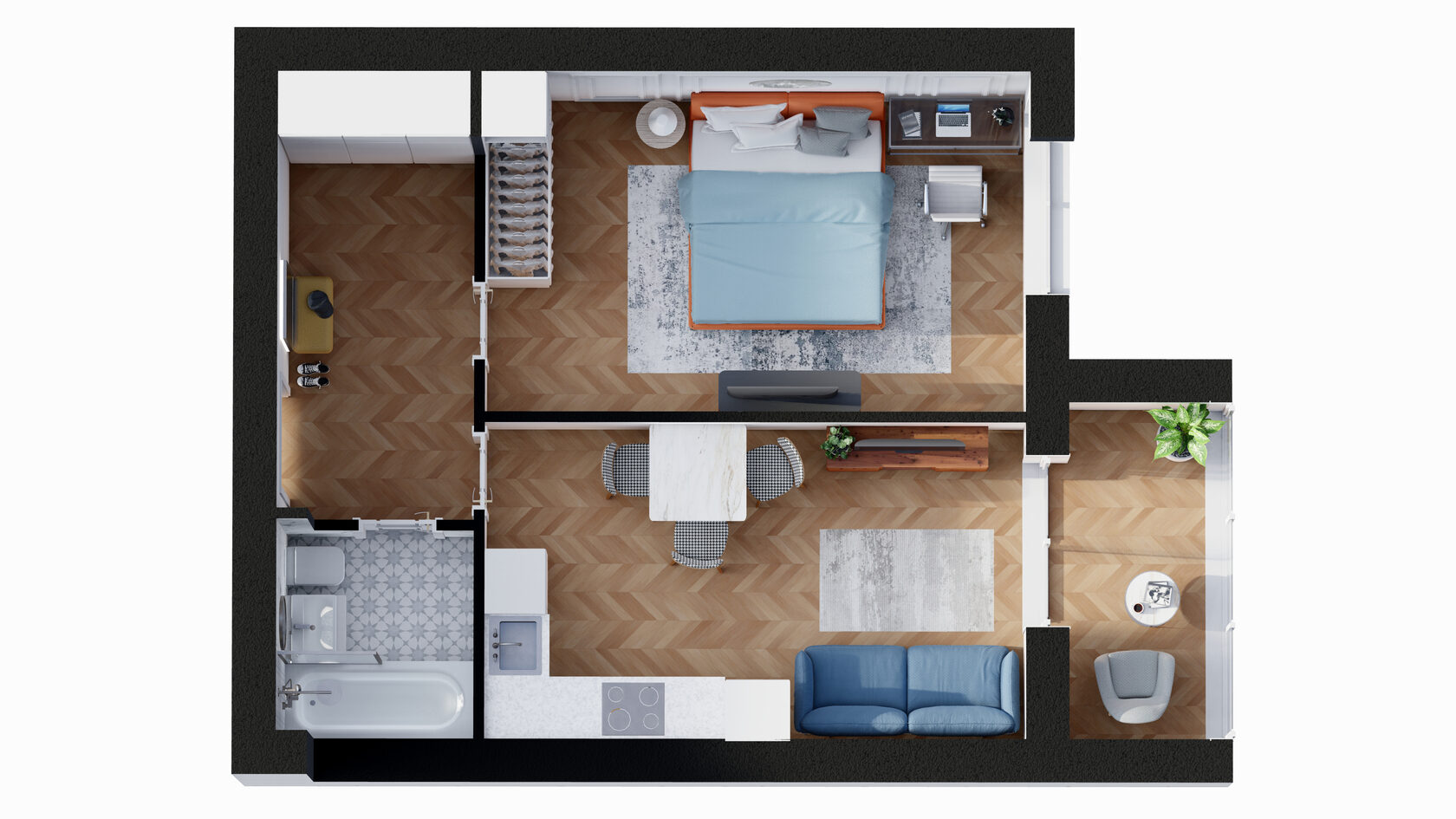 Планировка 1-комн. 3