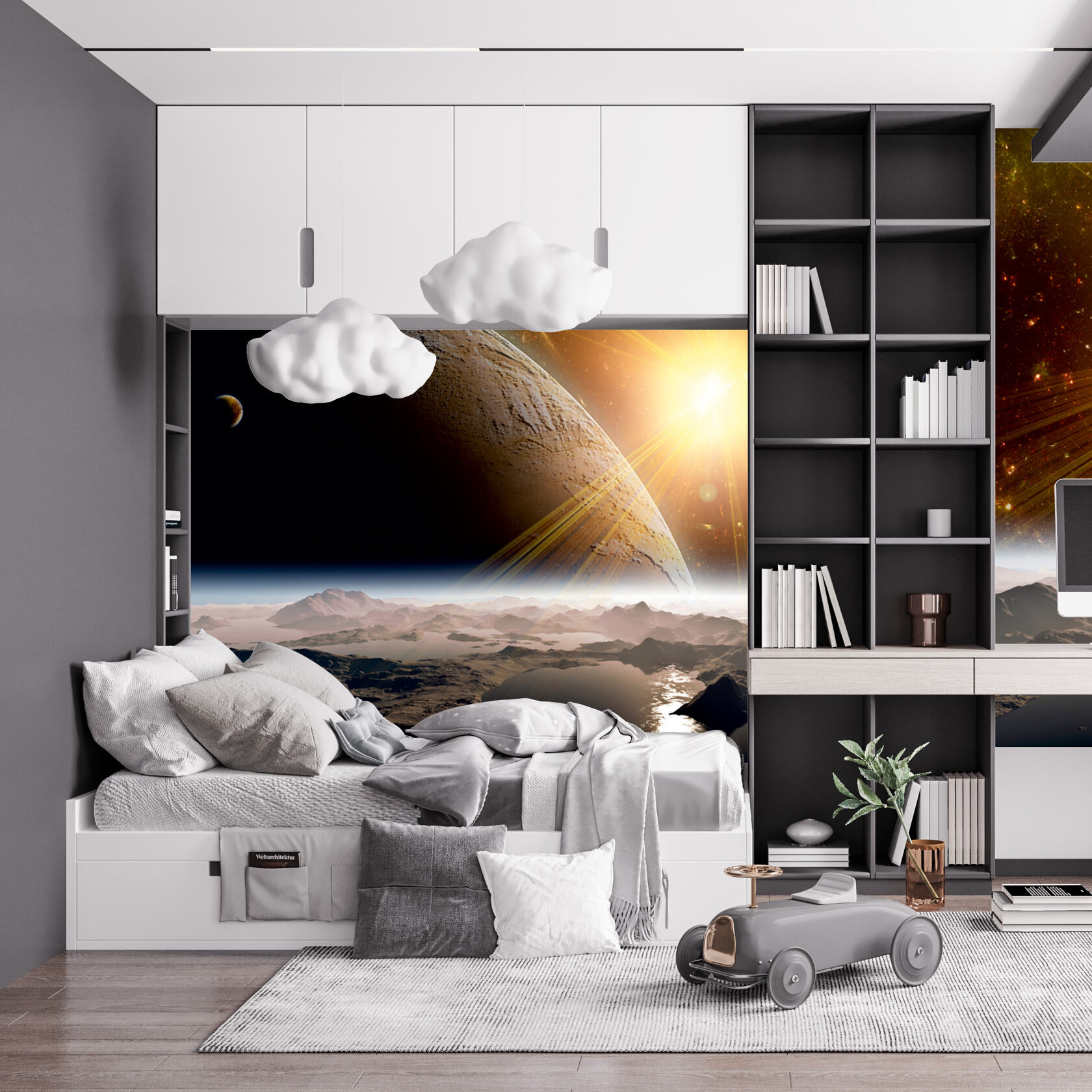 Бесшовные фотообои, фреска, космос dks 00008