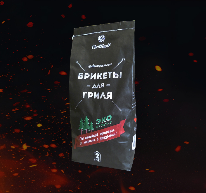 Древесноугольные брикеты, 2 кг Grillkoff