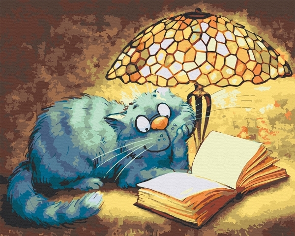 Картина по номерам Синие коты. Лампа 3234 на холсте 40х50 см купить