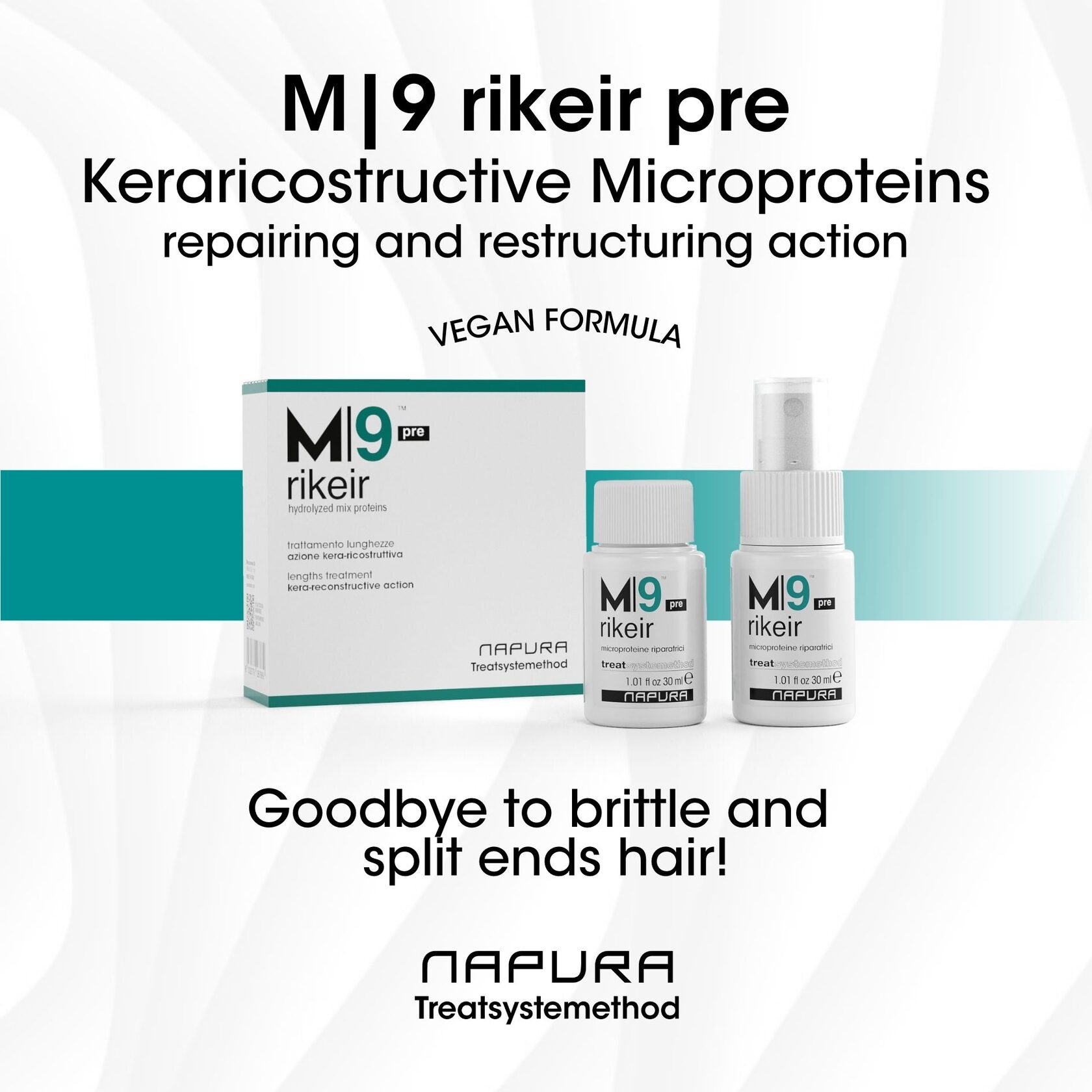 NAPURA M9 Rikeir Pre горячий микропротеиновый концентрат для кератиновой реконструкции волос