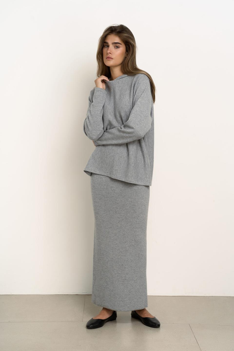 Юбка макси Soft Grey из монгольского кашемира