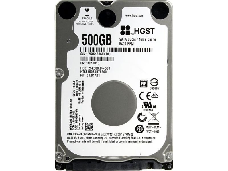 Жесткий диск 2.5" HGST 500Gb SATA 6.0Gb/s 7200RPM
