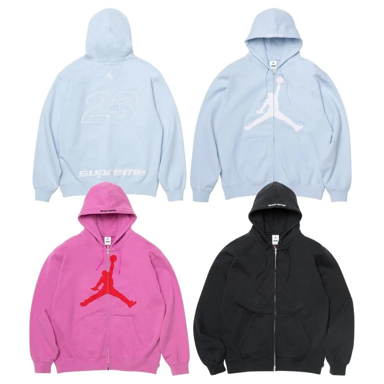 Supreme x Jordan Zip Up Hooded Sweatshirt купить оригинал в MANIA