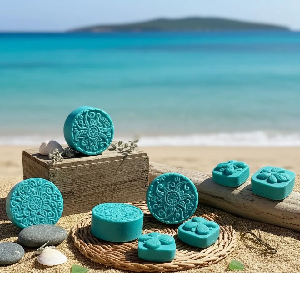 Растительное мыло ЗВ Аквамарин очищая плитка