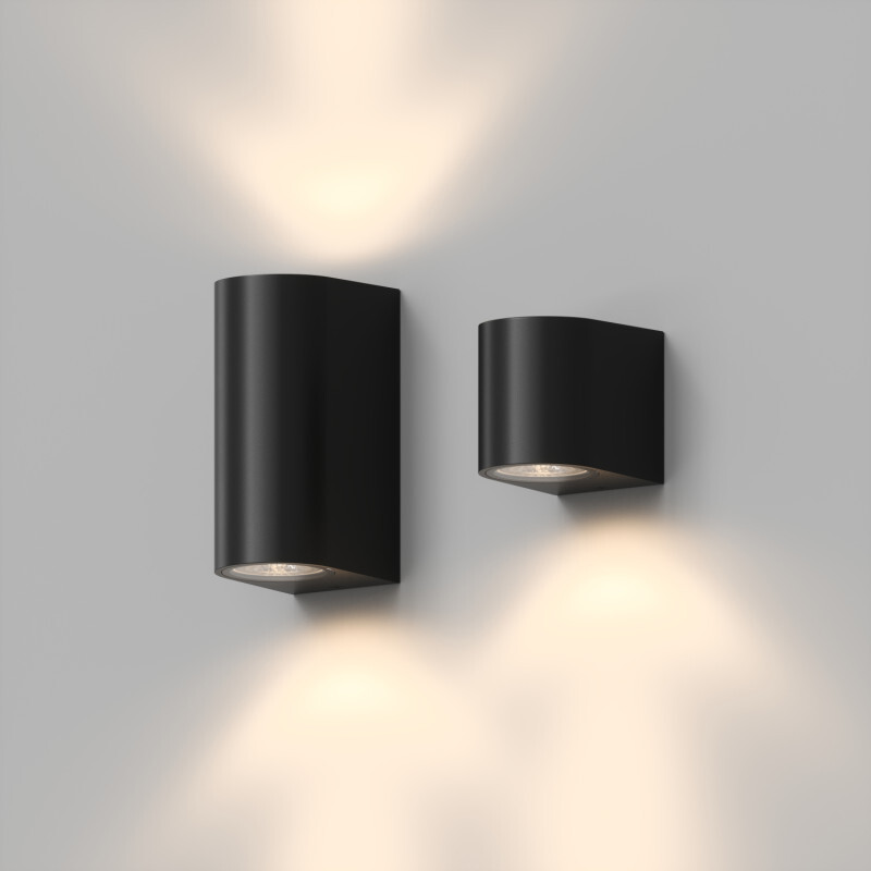 DK9791-BK Настенный уличный светильник NARVIK, IP44, 2хGU10 LED, до 15 Вт, черный, алюминий - вид 4