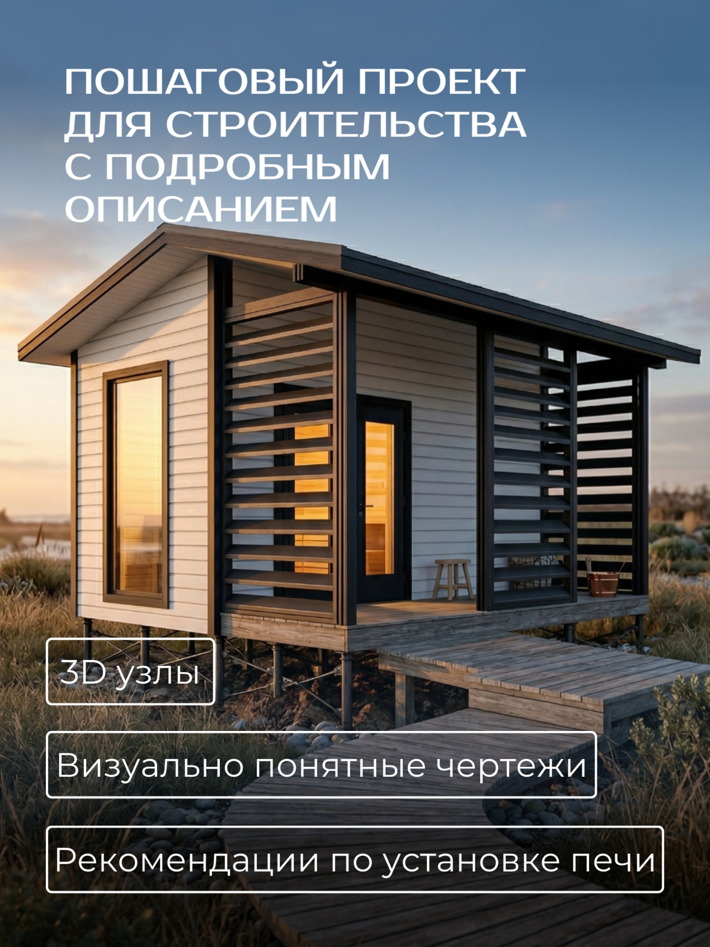 Проект бани с террасой 6х5,1м / Баня/ Ка — фото 3