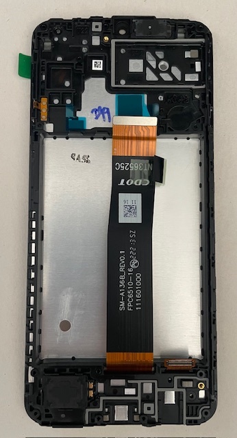 Дисплей с тачскрином Samsung (Самсунг) A047 / A04S с рамкой (сервисный 100% оригинал) (черный)