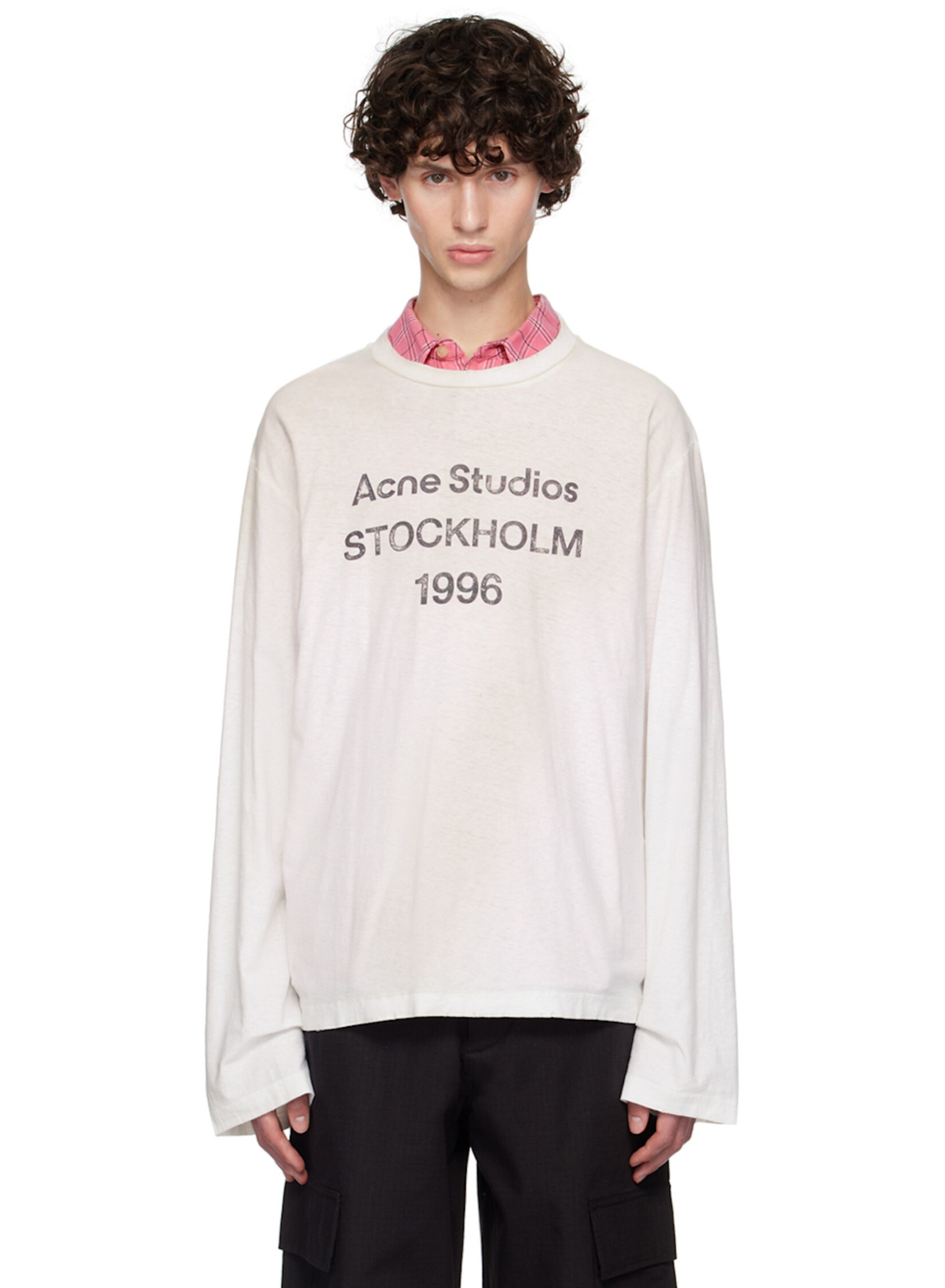 Лонгслив Acne Studios Stockholm Logo Cotton Long Sleeve Dusty