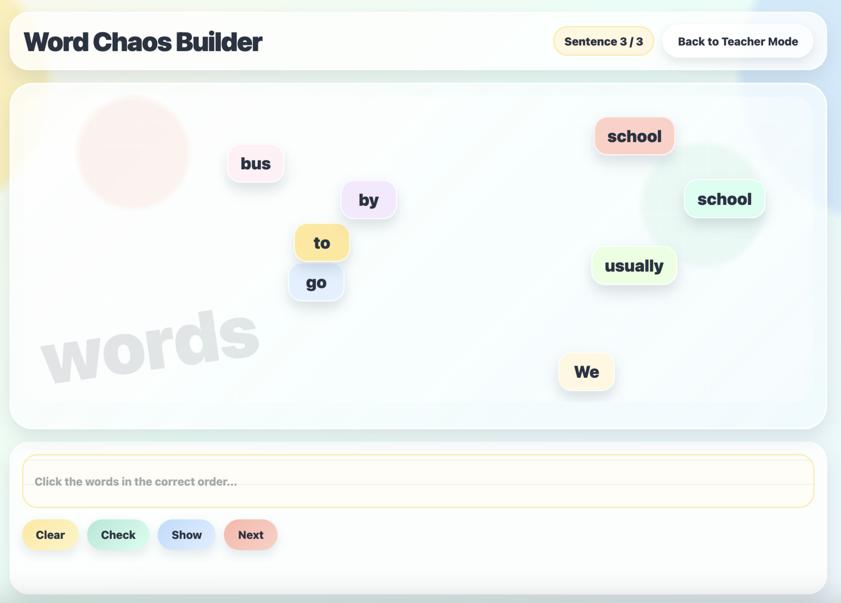 Word Chaos Builder
