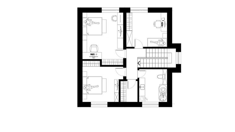 Планировка 2 этажа дома Шале 140 с мансардой, 140 м² — Премиум Хаус