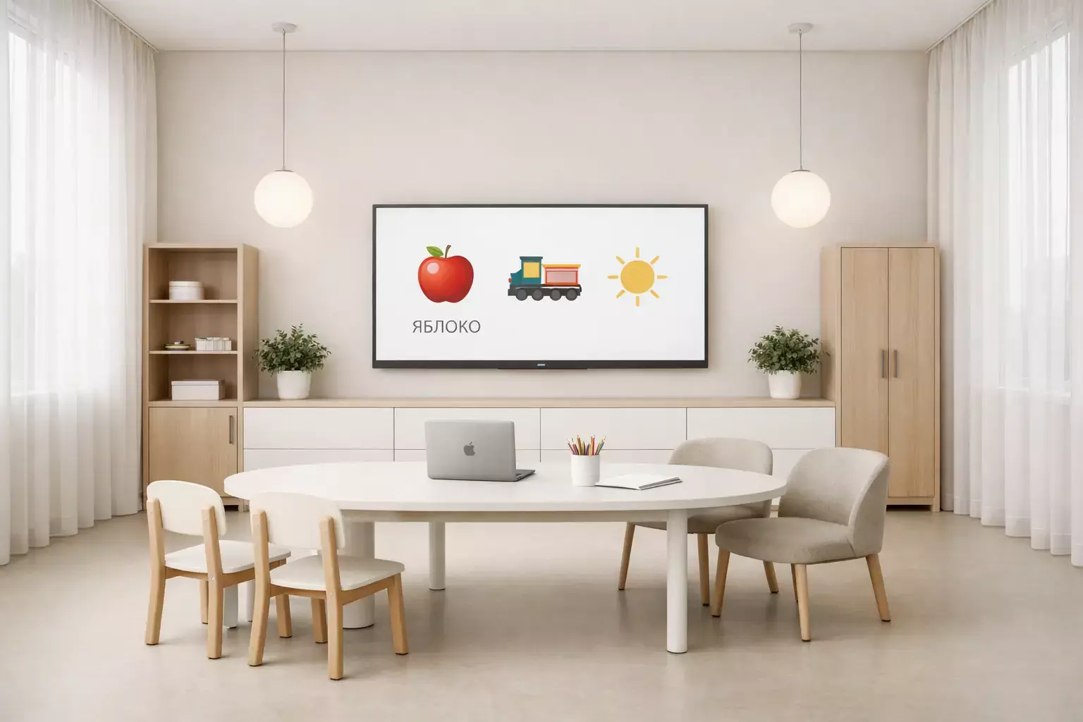 Кабинет логопеда в детском саду с оборудованием