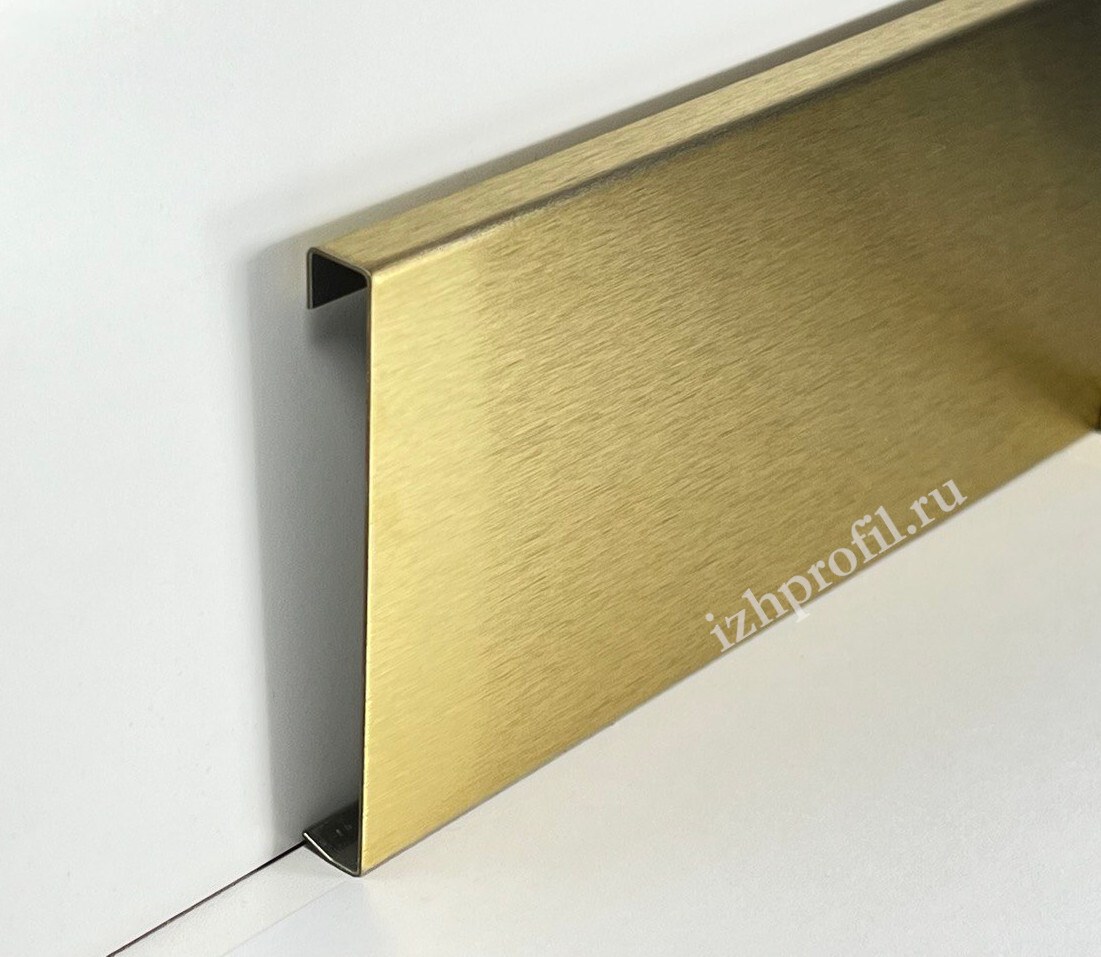 Плинтус из нержавеющей стали, золото сатин прямой